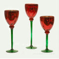 Red Decorative Silk Printing, Decal, Painted Glass Goblet Candle Cups / Cup Pf1877